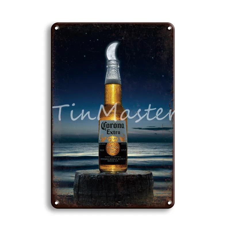 CORONA EXTRA Metal Tin Sign Vintage Beer Poster Decorative Plaques Retro Pub Bar Decor Plate Skull Metal Sign Wall Stickers