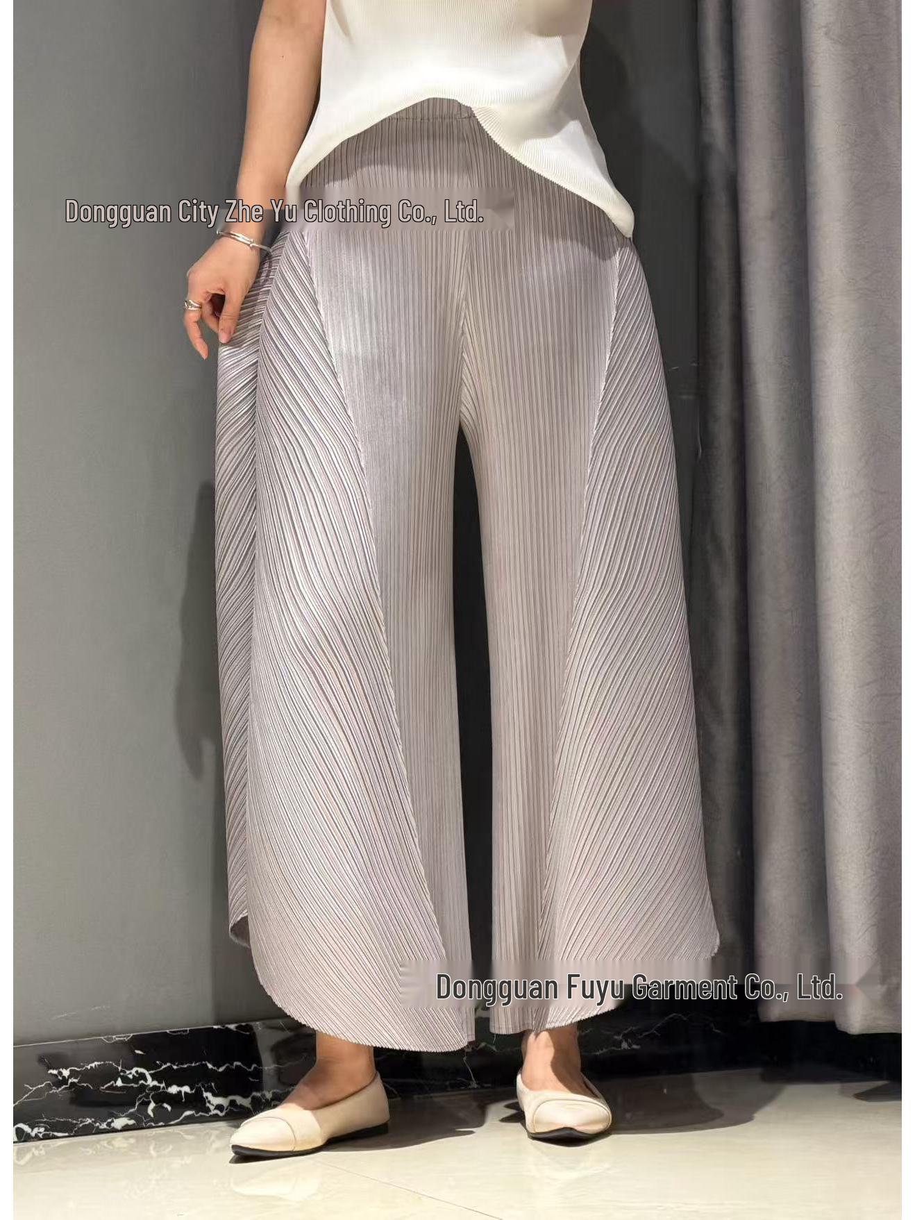 

Versatile Banana Style Pleated Summer Pants светло-серый