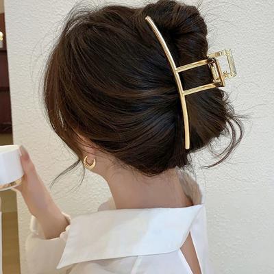 Übergroße Haarklammer aus Metall für den Sommer, für Damen, Hai-Clip, Kopfbedeckung, Haarspange, 14 cm, große Haarnadeln, Mädchen, Haar-Accessoires aus Metall, Ornament, Haarklammern