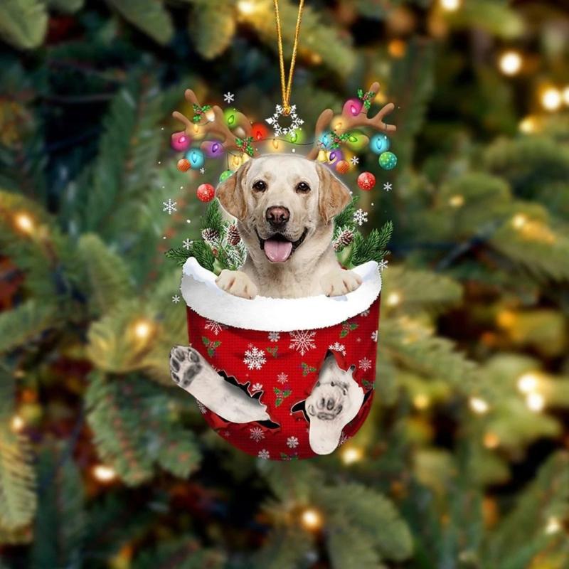 Festival Dog Hanging Charm Acrylic Dog Pendant Christmas Decoration Hanging Dog Ornament for Tree Adornment