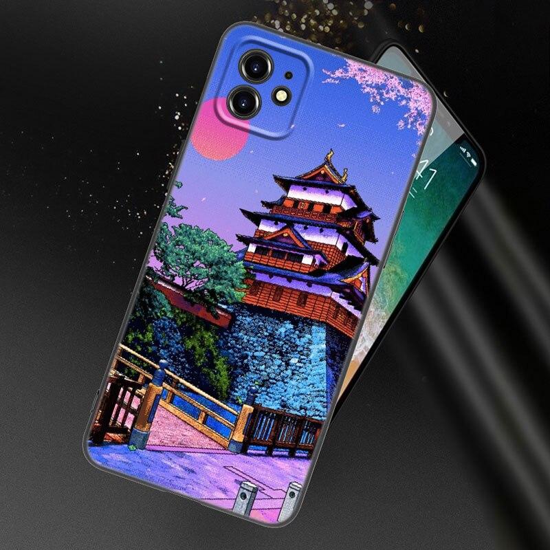 Tokyo Japanese Art Phone Case For Apple iPhone 13 12 Mini 11 Pro XS Max XR X 8 7 6S 6 Plus SE 2022 2020 5S 5 Soft Black Cover