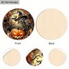 Wooden Halloween Sign with Owl & Pumpkin Pattern Design - Unique Wall Pediments - Ideal for Front Door, Yard, Porch, Room Decor