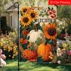 2D Flat - 2D Flat, Autumn Thanksgiving Leaf Sunflower Flower Garden Flag - 3-28 X 40 Inch Outdoor Garden Flag, Double-Sided Home Decoration Courtyard