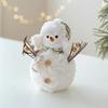 Plush Knit Christmas Snowman Figurine Doll Decoration Christmas Ornaments For Tabletop Holiday Atmosphere Decor