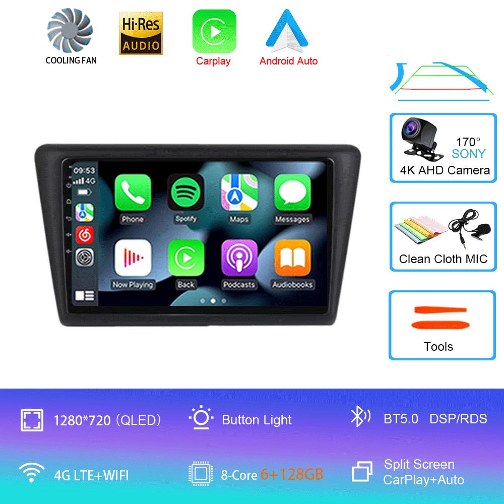 Android 14 Car Radio For Skoda Rapid 2013-2019 Multimedia Video Player Stereo GPS Navigation Wireless Carplay Android Auto WIFI