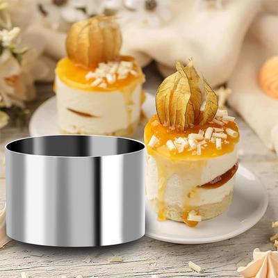 2/3/4 st Rostfritt Stål Rund Kakring Form Set Kakdekorationsverktyg Muffin Mousse Bakformar Verktyg Matlagningsringar
