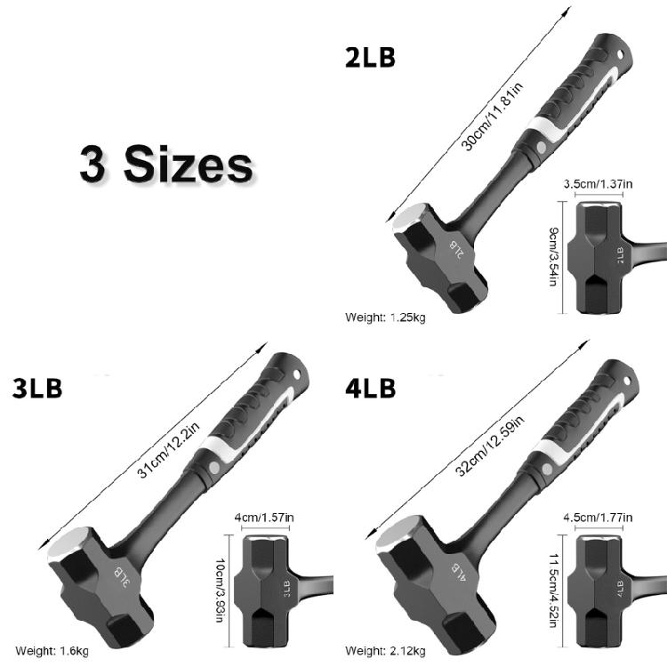 Large Hammer Carbon Steel Hammer Heavy Steel Construction Site Wall Dismantling Woodworking Tool Octagonal Hammer Head