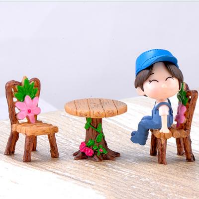 3 Stück Miniatur-Möbel, vielseitig einsetzbar, handgefertigte Pflanzenmöbel aus Kunstharz, Display für den Garten