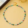 New Color Geometric Faceted Stone Beaded Bracelet Necklace Bohemian Niche Light Luxury Versatile Holiday Style Set