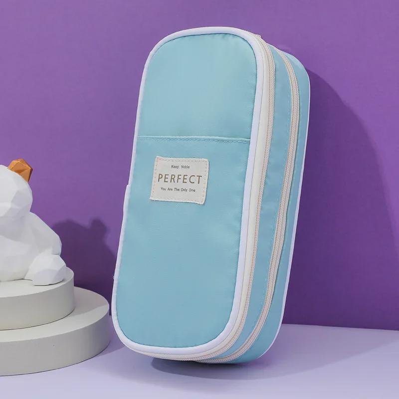 

Двухслойный пенал из композитной ткани Macaron с большой вместимостью - в японском и корейском стиле, многофункциональный для студентов