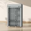 Fabric Wardrobe w/ Shelves Hanging Rail Foldable Wardrobe Light Grey