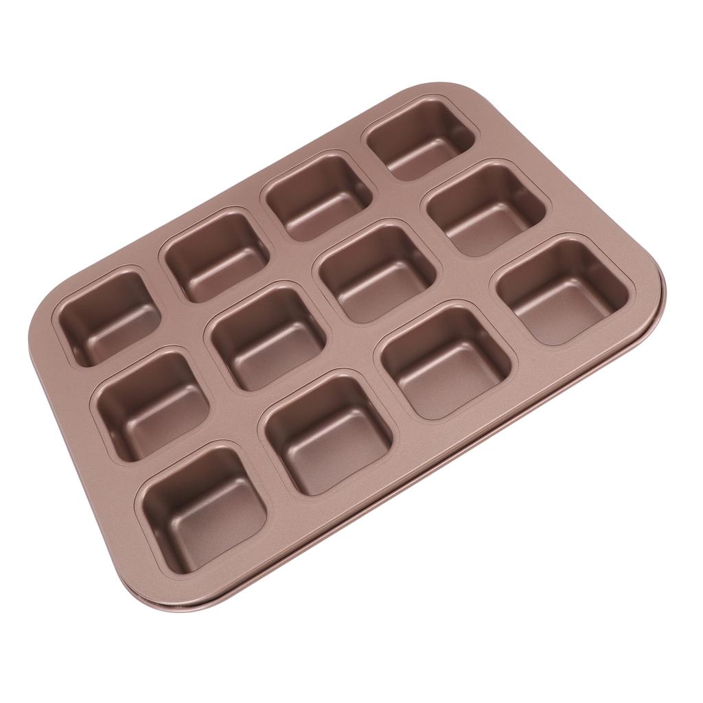 12 Grids Divided Brownie Pan Carbon Steel Easy To Clean Rectangular Baking Mold Pan for Toast Bread Cake