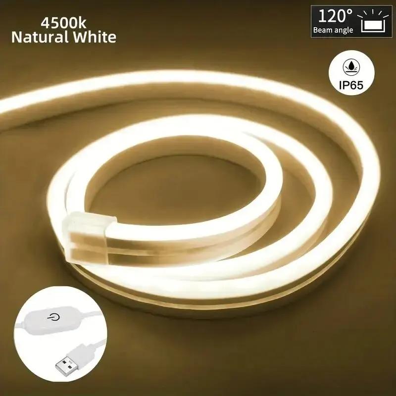 1M Touch Sensor LED Dimmable Strip Lights Waterproof Flexible LED Neon Light 5V USB For Room Decor Bedroom Living Room Kitchen
