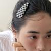 Geegee Ginghamcheck Hair Pin - Black
