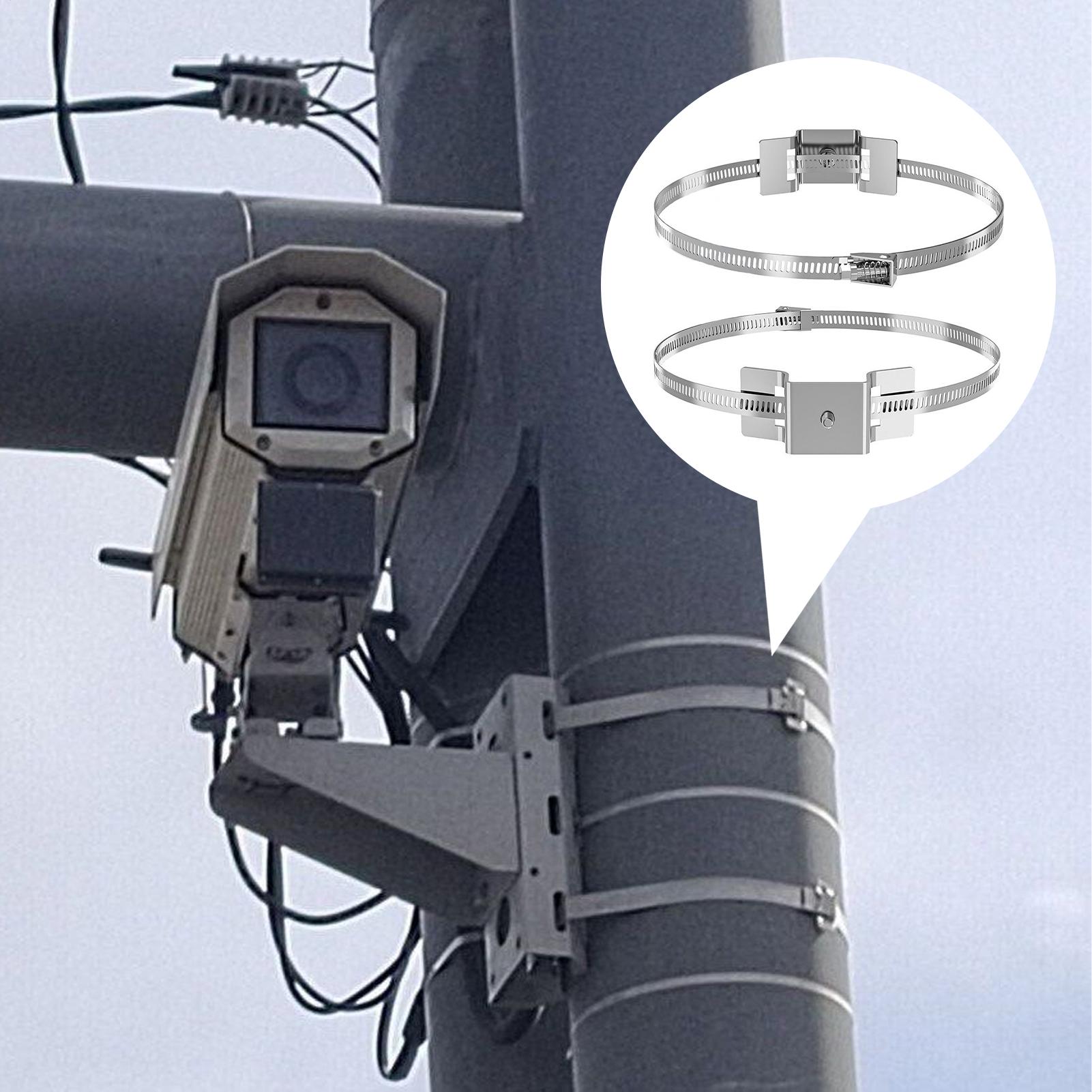 

Pole Brackets 2 Pieces Street Sign Mounting Bracket Adjustable Metal Hardware For Round Telephone Pole Rod Cameras Solar Panel China Mainland