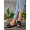 New Summer Women's Plus Size Flat Lightweight One Strap Cross Style Fashion Outdoor Slide Sandals