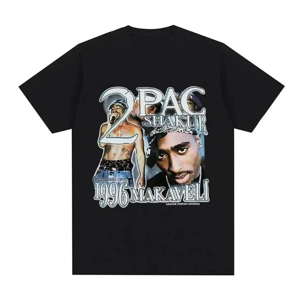 2024 Rapper Tupac 2pac Graphic T-Shirt Men Casual Short Sleeve T Shirt Hip Hop Street Wear High Quality Fashion Cotton T-shirt