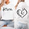 Retro Fashion Cat Heart Printed Hoodie Y2k Street Clothing Cat Lover Men and Women Loose Casual Hooded Sportswear K Pop Clothes