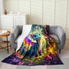 Cute Cartoon Dragon Fleece Throw Blanket Polka Dot Mushroom Twin Size Plush Jungle Butterfly Fantasy Western Dragon Bed Sofa Cov