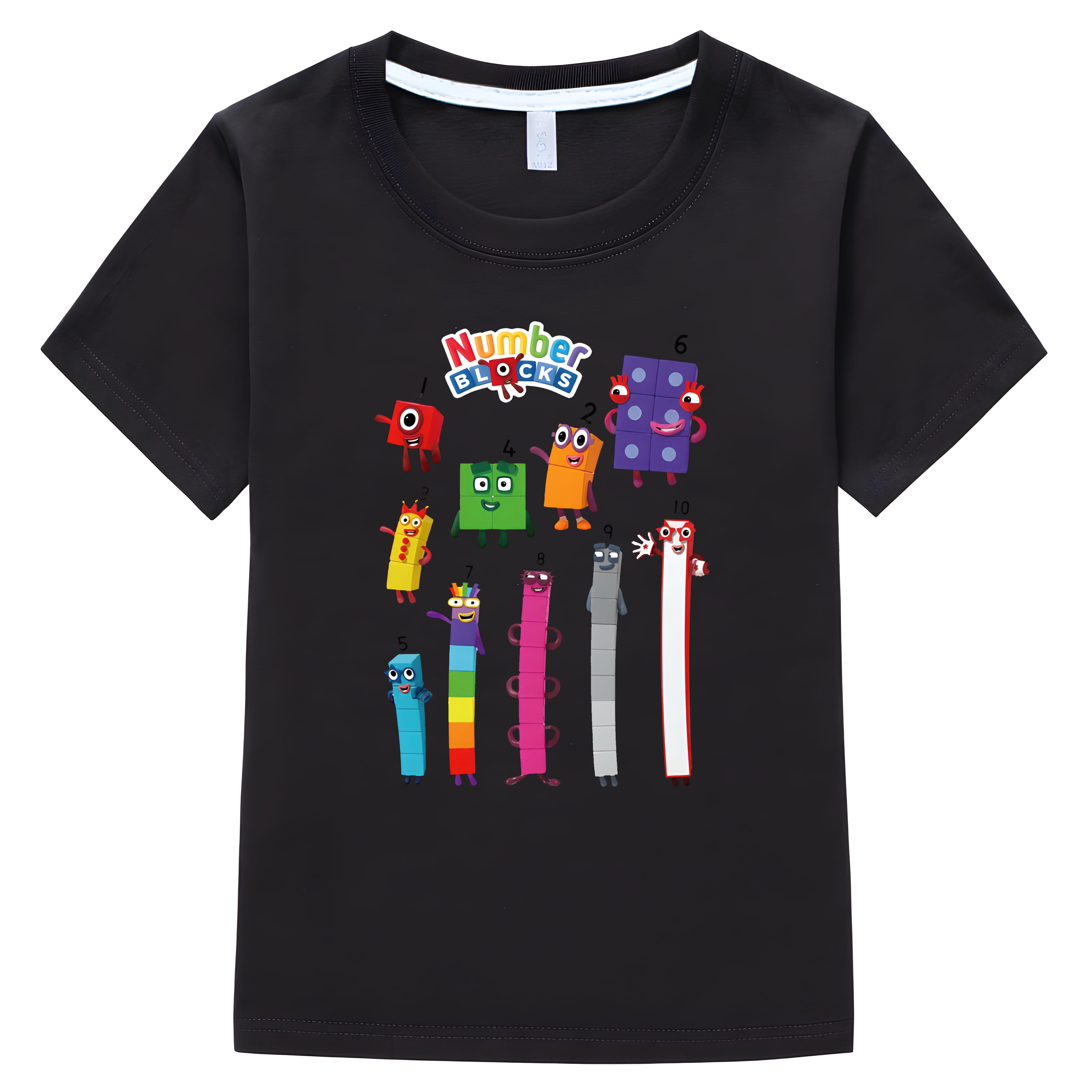 

Развивающие мягкие цифровые блоки Цифровые блоки Детская футболка для отдыха Хлопковые футболки для мальчиков Топы с короткими рукавами для девочек y2k детская одежда футболка для детей 140 чёрный