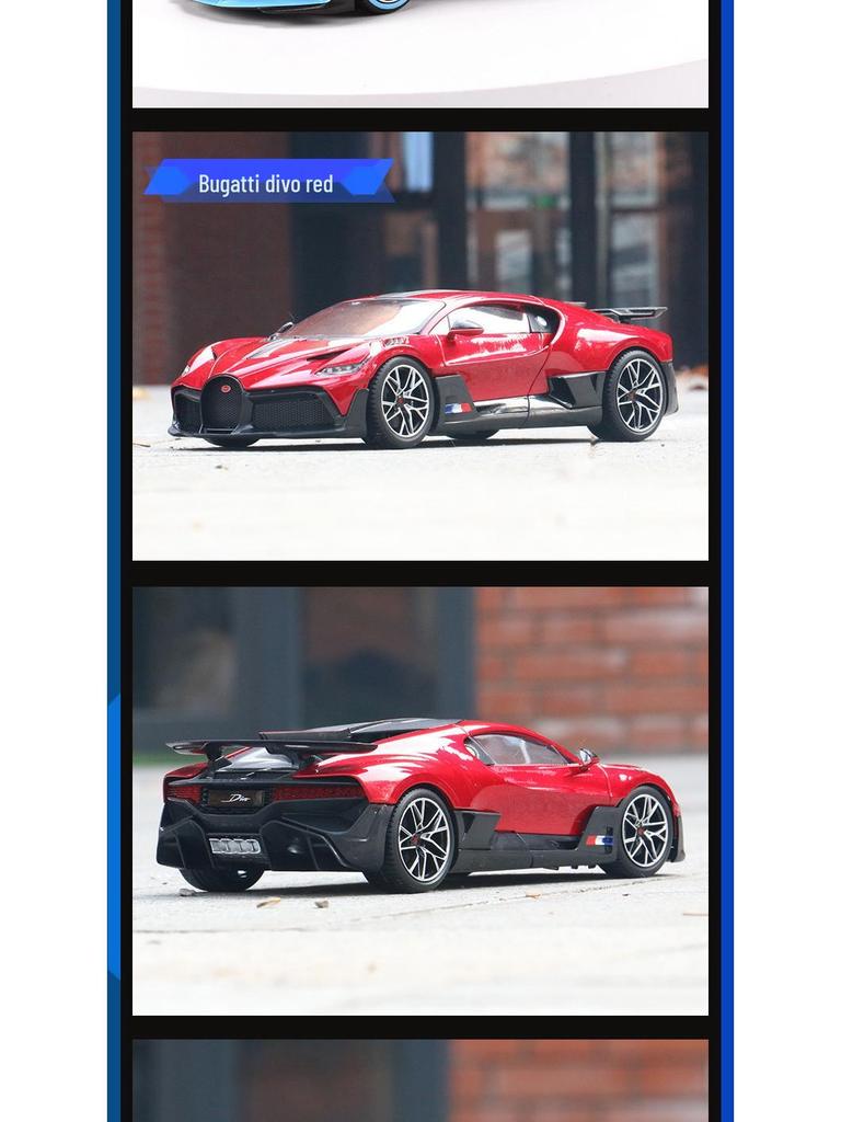 Bimego 1:18 Bugatti Divo Alloy Supercar Model with Windows