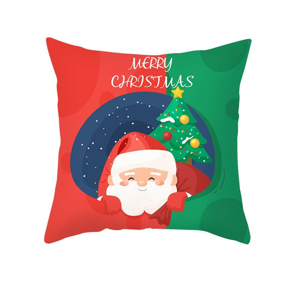 Cheap Christmas Cushion Cover Red and Green Pillow Case Home Decor