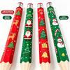 Wooden Big Pencil Christmas Pattern Christmas Giant Pencil Oversized Wooden Pencil  Photo Prop