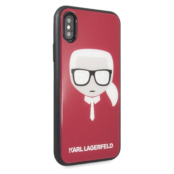 Karl Lagerfeld Klhcpxdlhre Iphone X/Xsczerwony/Red Iconic Glitter Karl`s Head