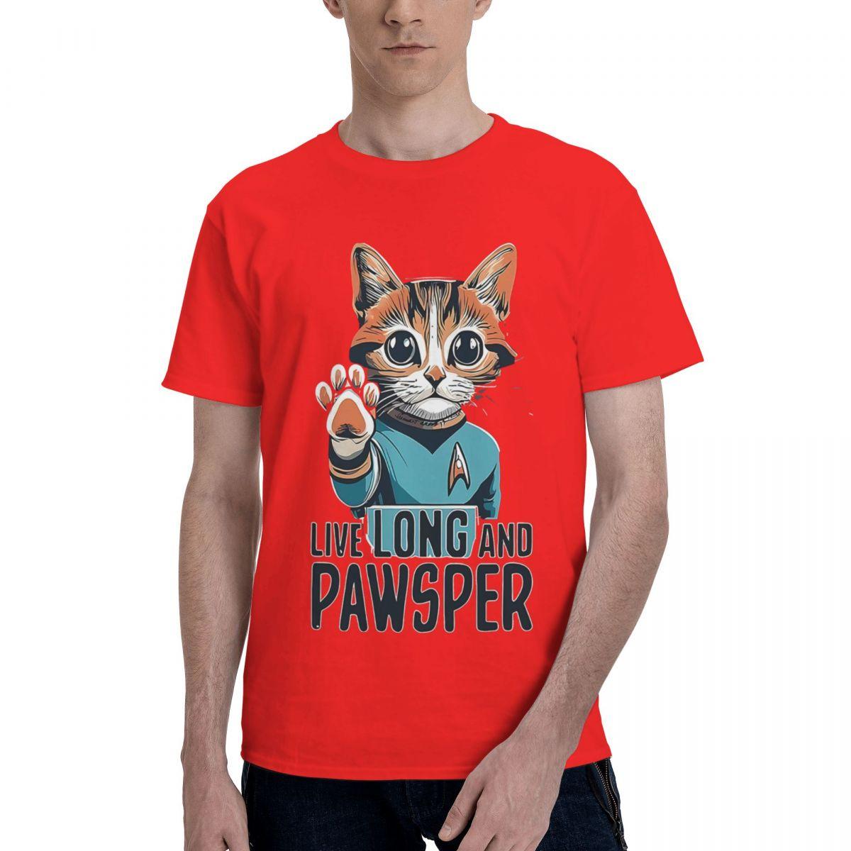 Live Long And Prosper Cat 100 Cotton Casual Breathable Confortable T Shirt Mens Clothing Brands Mens Wear S