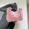 Women's simple temperament gentle folds underarm bag women's spring summer shoulder messenger bag small square bag