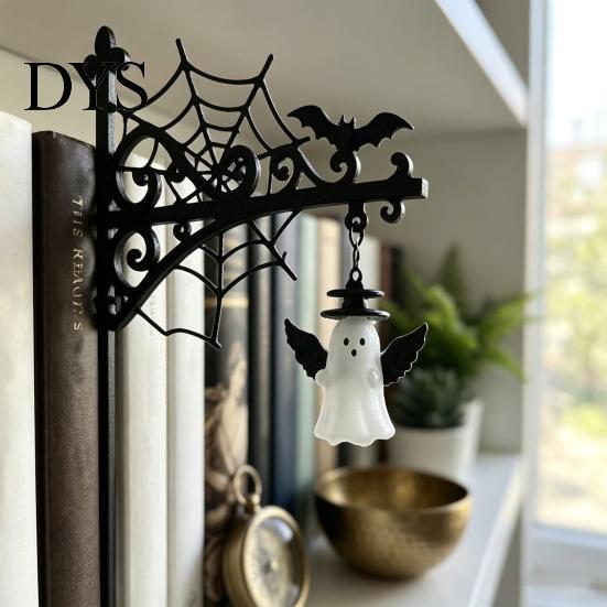 Orange Pumpkin Lanterns Library Lantern, Mini Decorative Bookshelf Lamp, Spooky Ghost Hat Reading Nook Bat Shaped Decorations LED Nightlight, Vintage