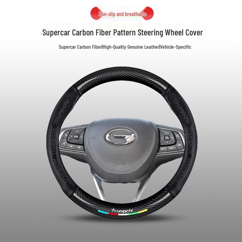Genuine Leather Steering Wheel Cover for GAC Trumpchi GS4 GS3 GS5 AION V S Mei 580 GA4 GA6