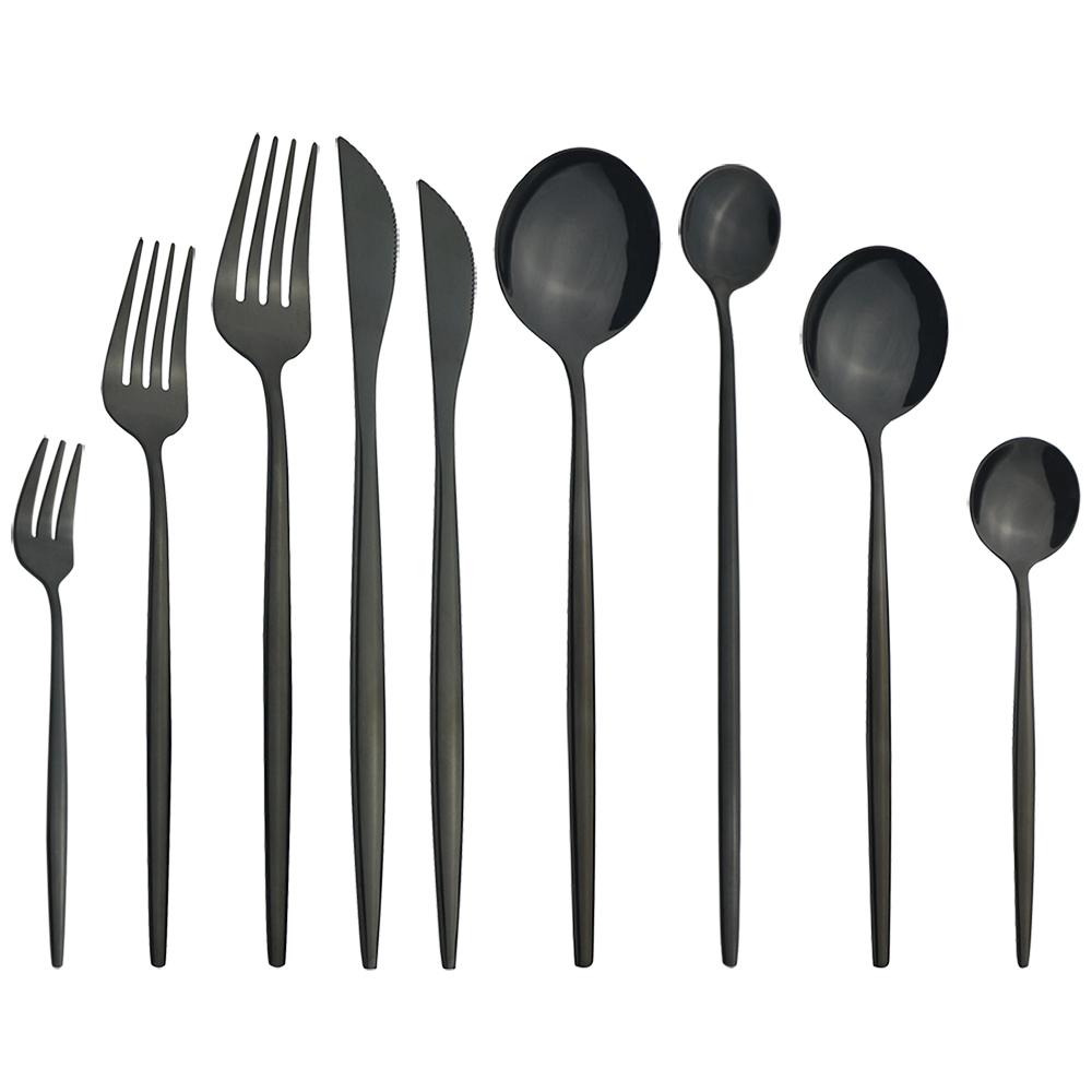 9 adet/takım altın çatal bıçak kaşık seti hizmeti 1 paslanmaz çelik yemek takımı sofra bıçağı tatlı kek meyve çatal kaşık ev sofra takımı gümüş seti