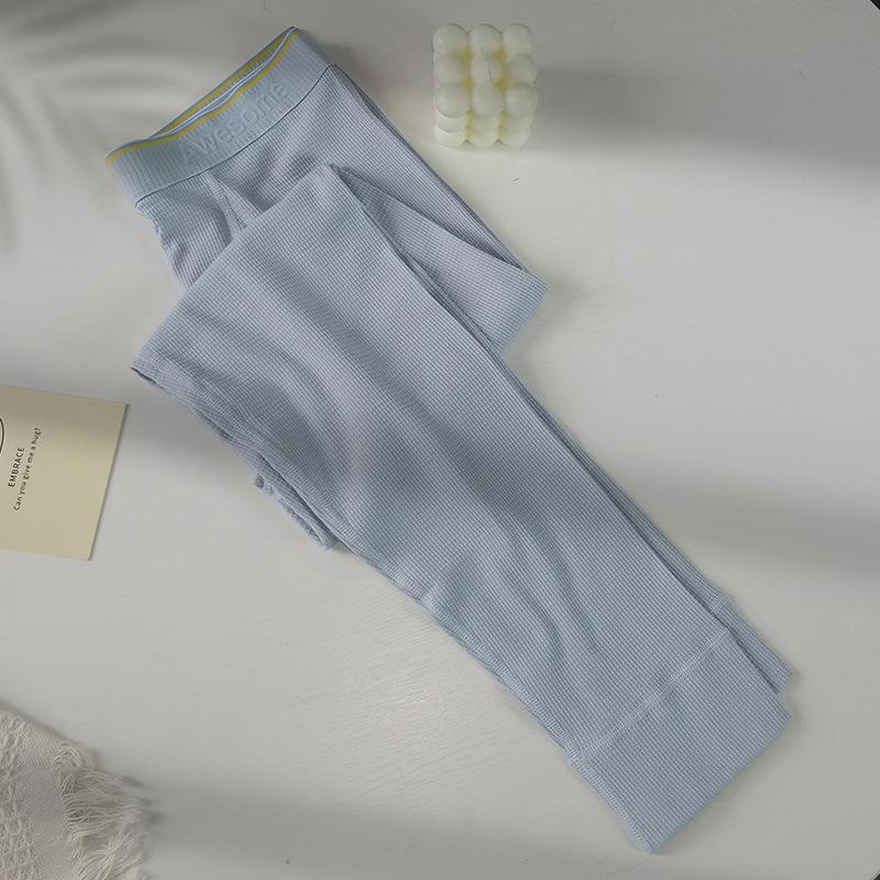 Men's Slim Waffle Leggings: Autumn/Winter Nine-Point Pajama Pants