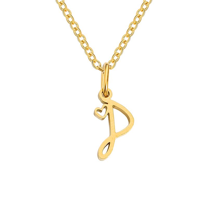 eManco Women's Niche Stainless Steel Letter Clavicle Necklace