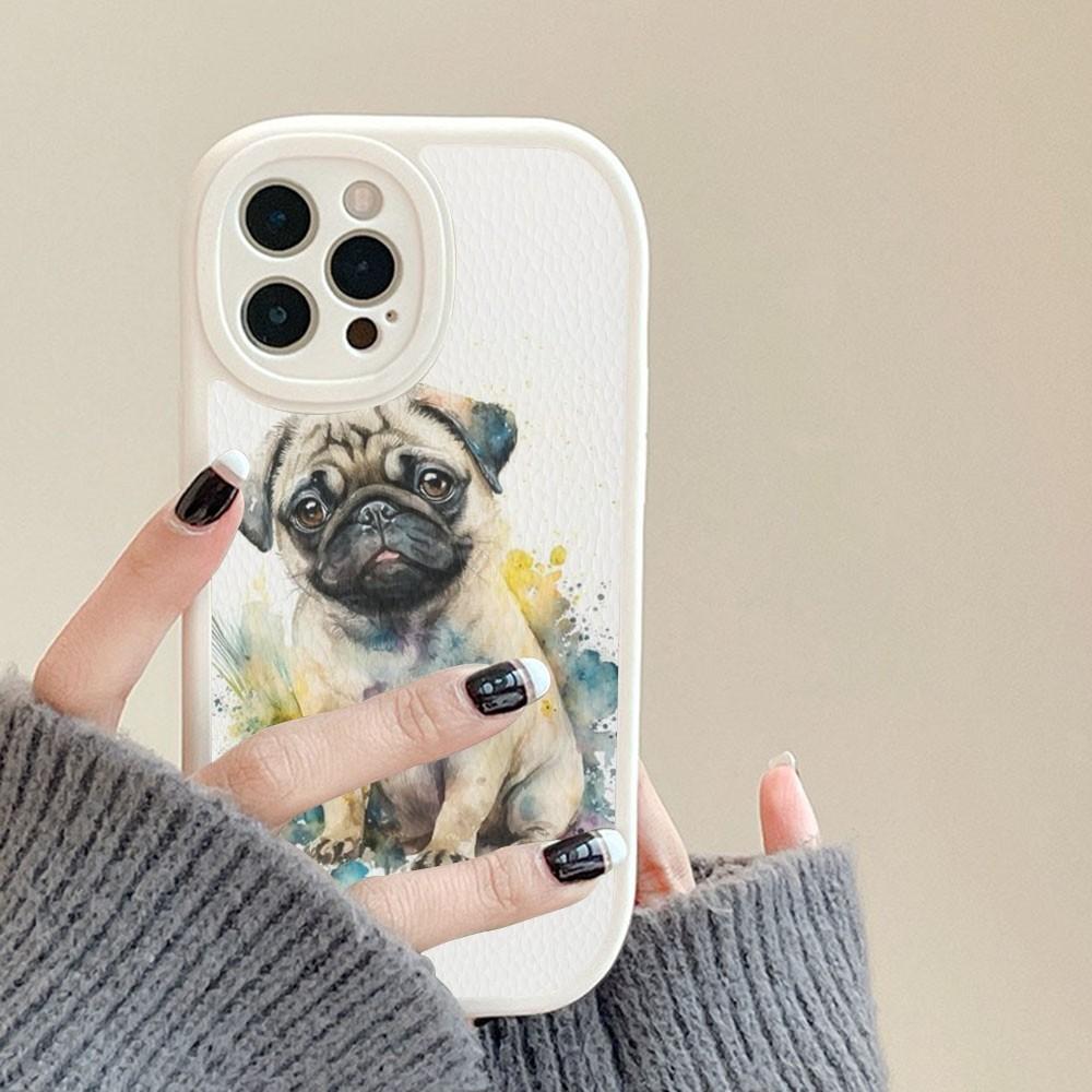 French Bulldog Dog Pug Phone Case Hard Leather For IPhone 16 15 14 13 12 Mini 11 14 Pro Max Xs X Xr 7 8 Plus Fundas