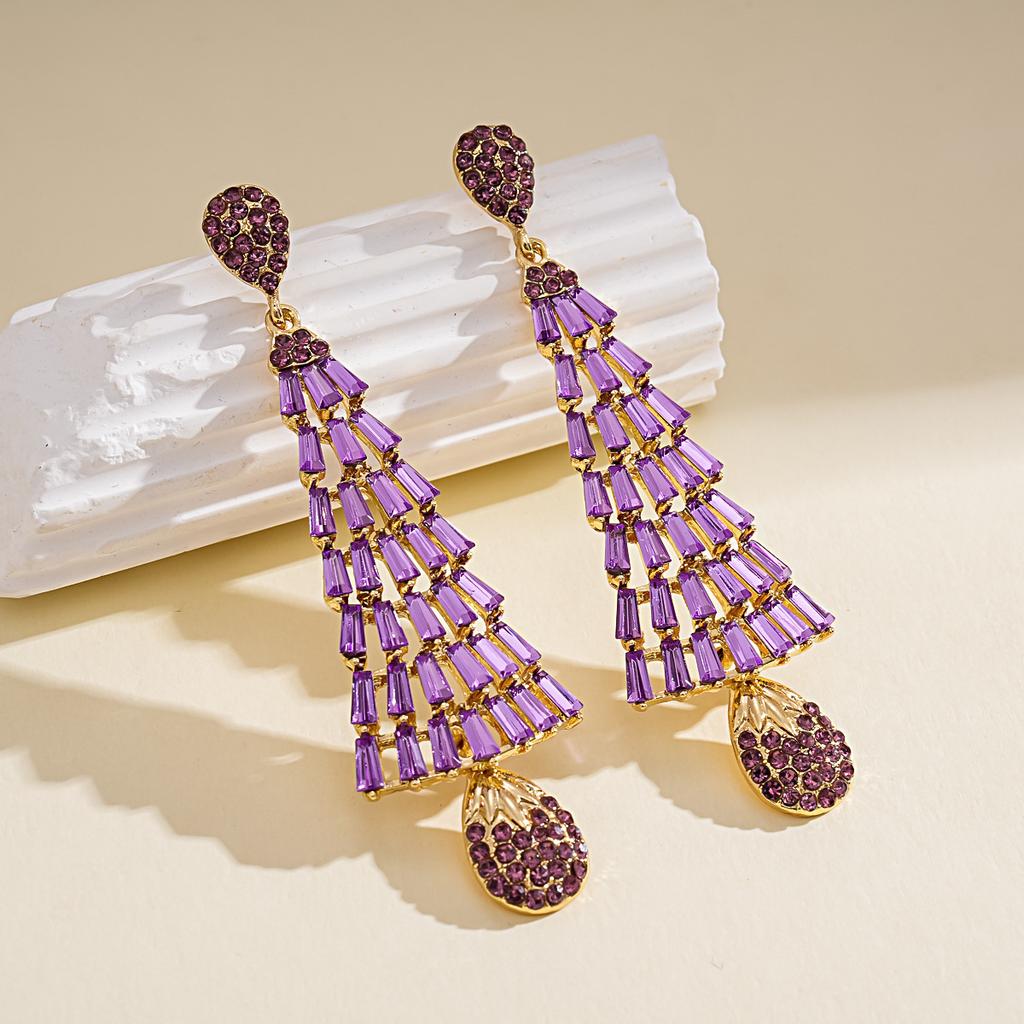 European and American Silver Needle Diamond-encrusted Round Fringed Stud Earrings French Light Luxury Earrings Niche Design Earrings