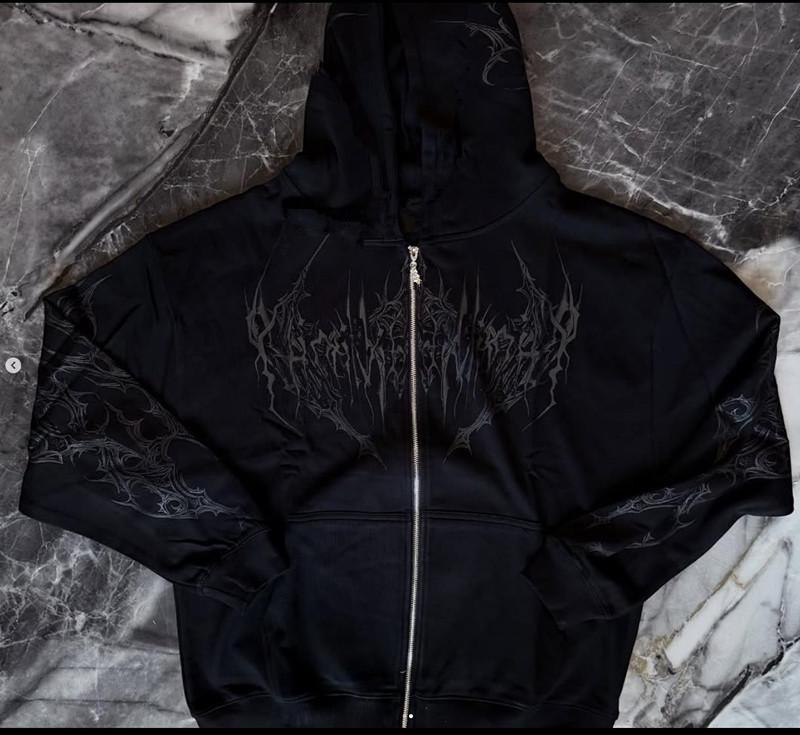 

Чоловічий худі Breathedivinity темного стилю - Модний осінньо-зимовий спортивний жакет на блискавці. X-Large темно-сірий