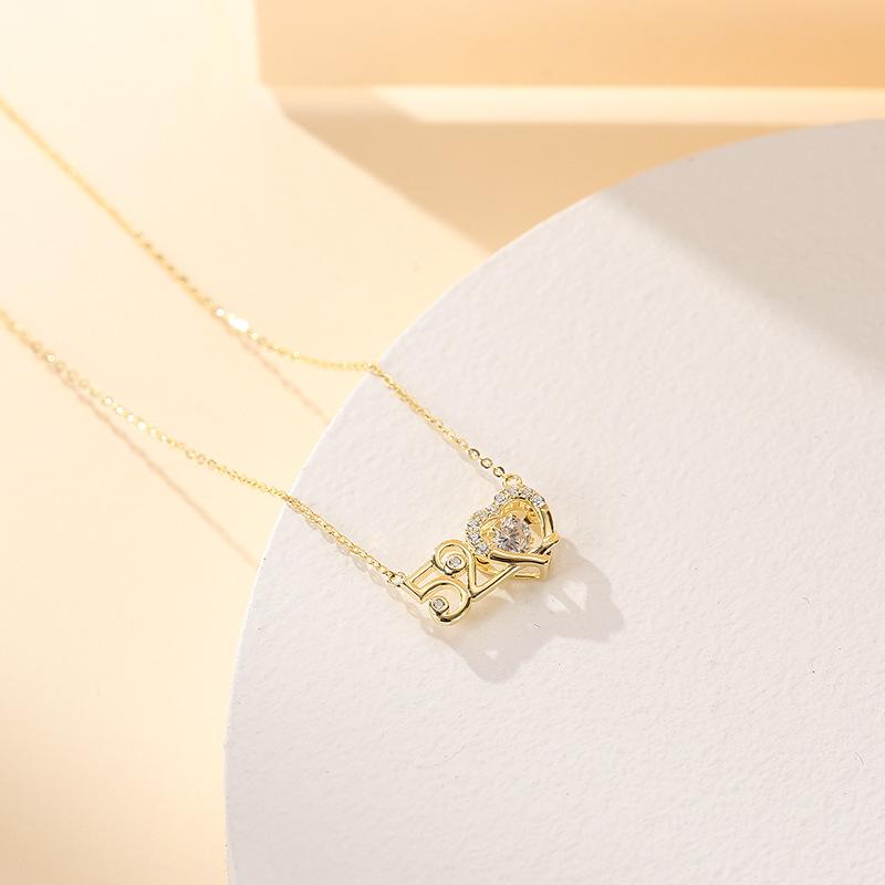 BELLA BOX I Love You 520 Gorgeous Elegant Pendant Necklace For Women Charm Wedding Engagement Gemstones Pearl Clavicle Chain Female Gifts