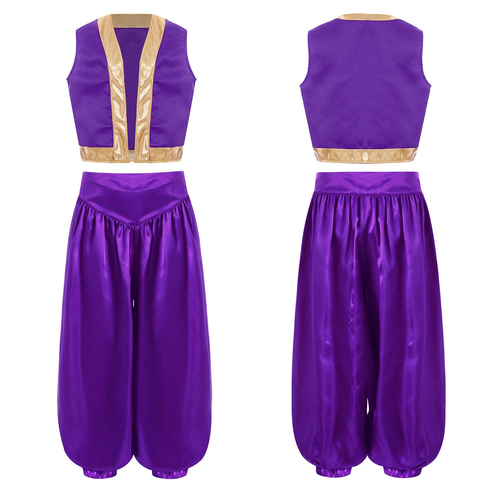 

Костюм для косплея игрового персонажа для мальчиков и девочек Супер Братья Арабский Принц Свободный жилет с атласными шароварами для тематической вечеринки на Хэллоуин 5-6 Years