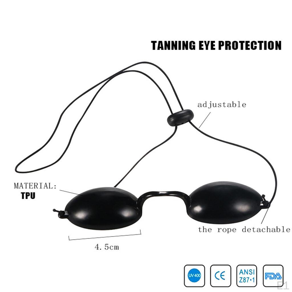 Tanning Bed Goggles Eye UV Glasses Eyeshields Size: Total Length of