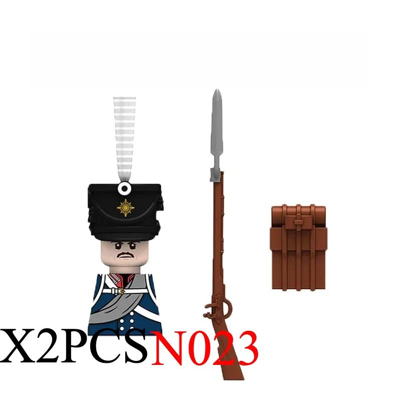 Medieval Napoleonic War Soldiers Figures Military MOC Building Block Knights British French Fusilier Rifles Weapon Kids Toy B08