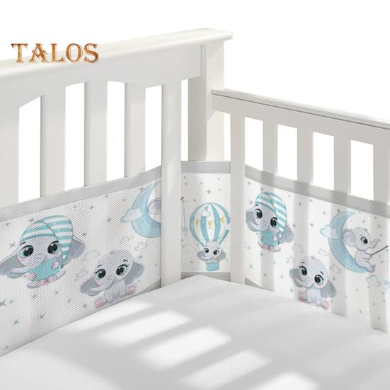 Căptușeală respirabilă pentru pătuț cu curele față-verso, barieră de siguranță din plasă, instalare ușoară, protecție pentru membre, bară de protecție pentru pătuț