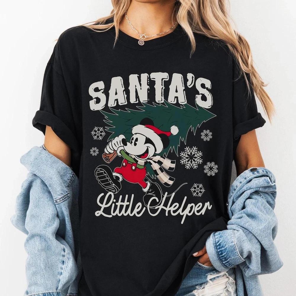 Помощник Санты Микки Маус с елью Merry Xmas Футболка S