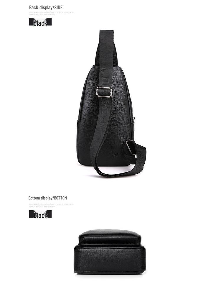 2025 Men's Large Capacity Soft Leather Crossbody Chest Bag with Multi-Compartments