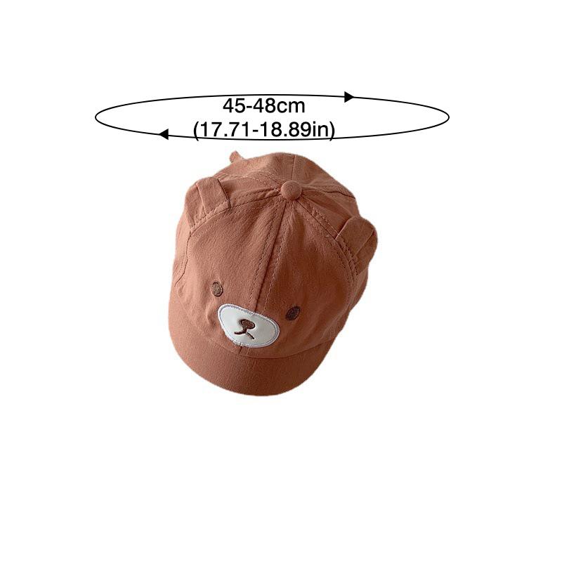 Cute Short Brim Baby Baseball Cap Cartoon Bear Ears Infant Toddler Sun Hat Outdoor Sunshade Baby Boy Girl Duck Tongue Caps