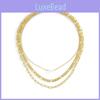 Stylish Geometric Layered Alloy Chain Necklace For Women Trendy Fashion Accessory