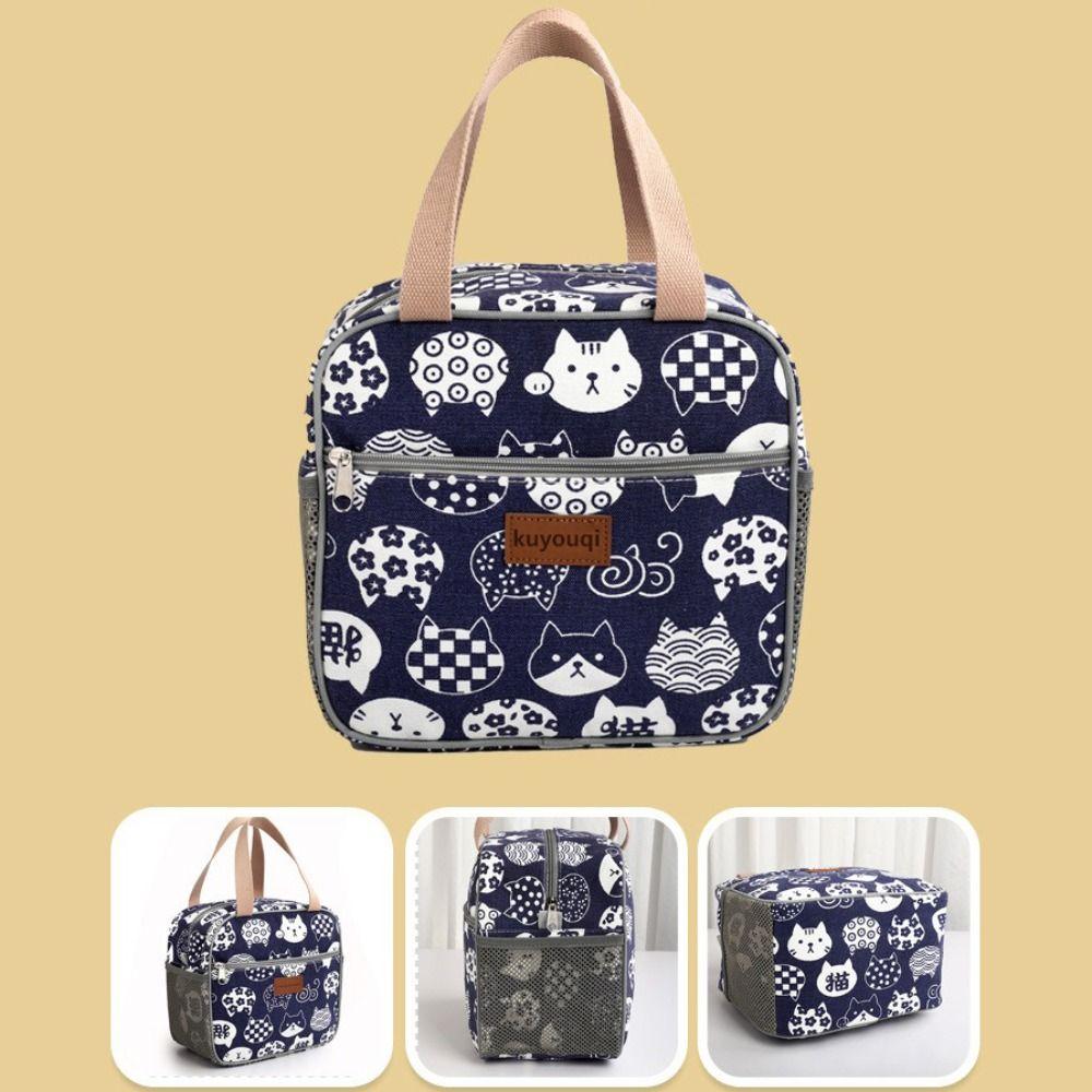 Fashion Handbag Lunch Bag Large Capacity Thermal Waterproof Insulated Bag Kawaii Cute Thickened Thermal Insulation Bag Women