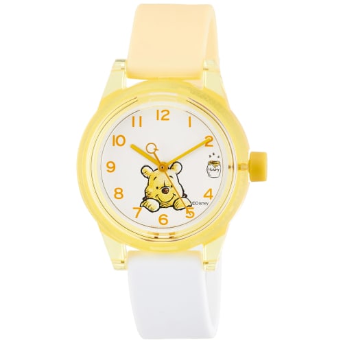 Citizen Q&Q Smile Solar Disney Collection Winnie the Pooh Watch, Solar-Powered, Analog, 10 ATM Water Resistant, Urethane Strap, R03A-514VK, Women's, W