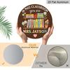 Revêtement mural en aluminium premium 2D plat, style vintage, disponible en différentes tailles. Orné de motifs de Livre, de Fleur et de Pomme. Convient pour l'intérieur